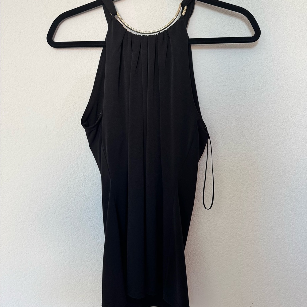 Cache Black Embellished Pleated Top- nwt